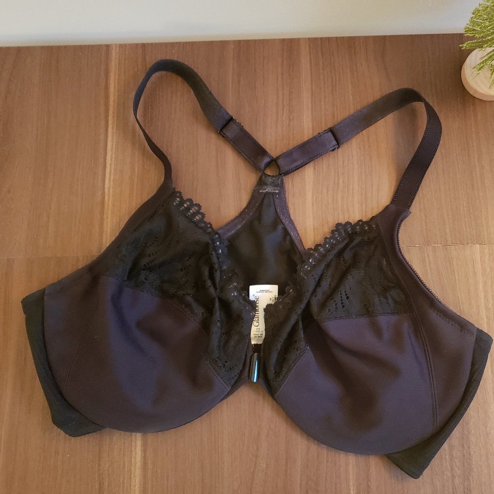 Glamorise Lace Underwire Black Bra 40D